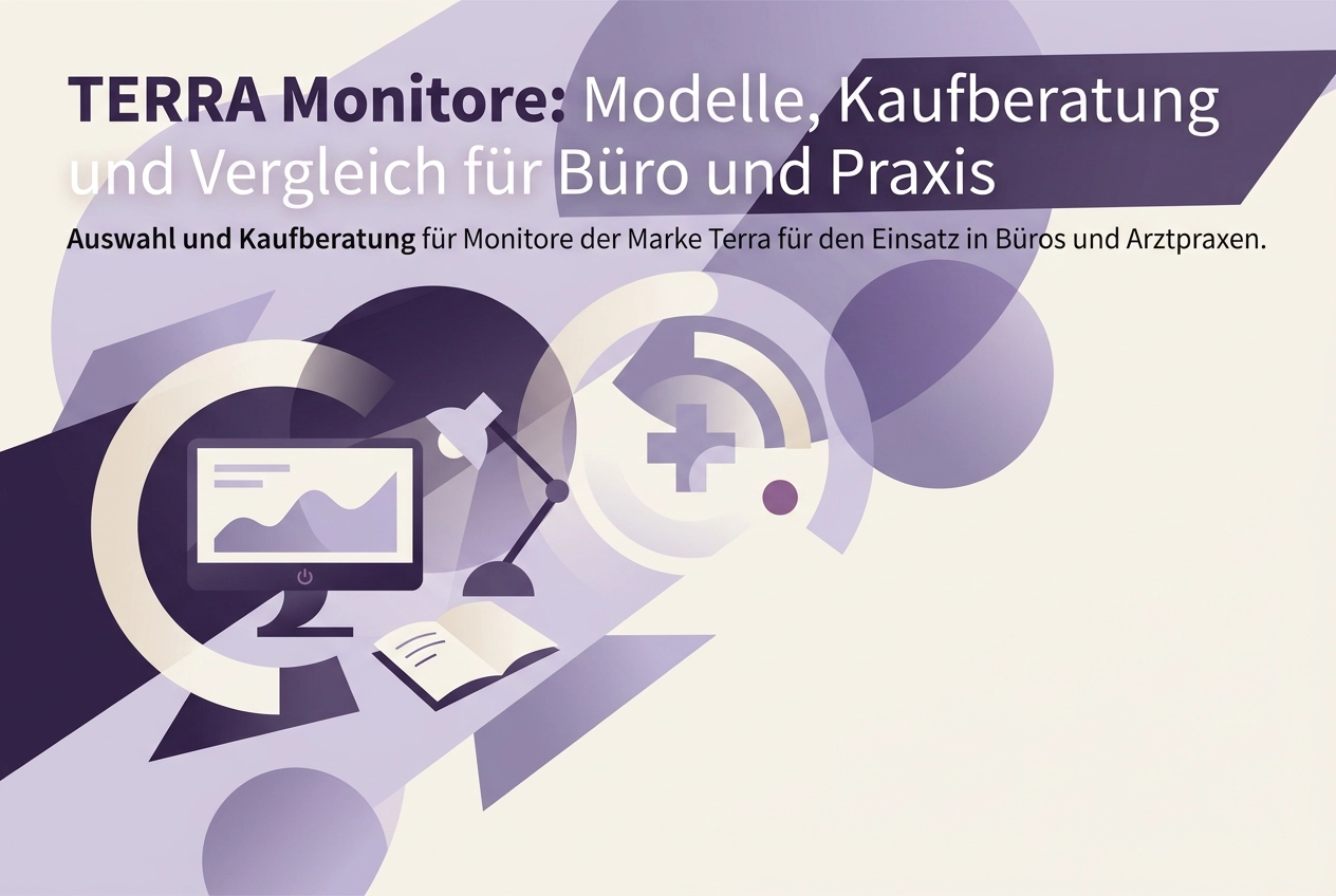 Professional header image for list-based article: TERRA Monitore: Modelle, Kaufberatung und Vergleich für B...