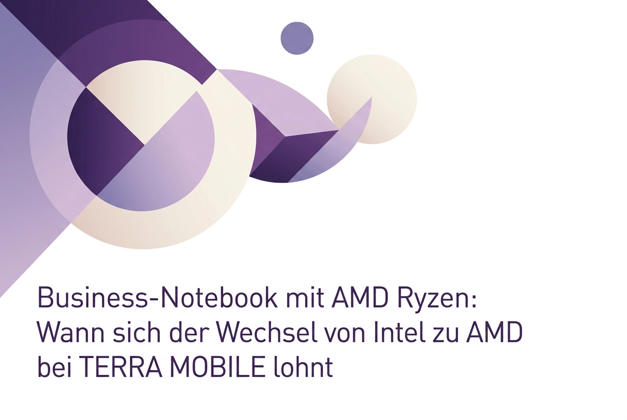 Professional header image for comparison analysis: Business-Notebook mit AMD Ryzen: Wann sich der Wechsel vo...